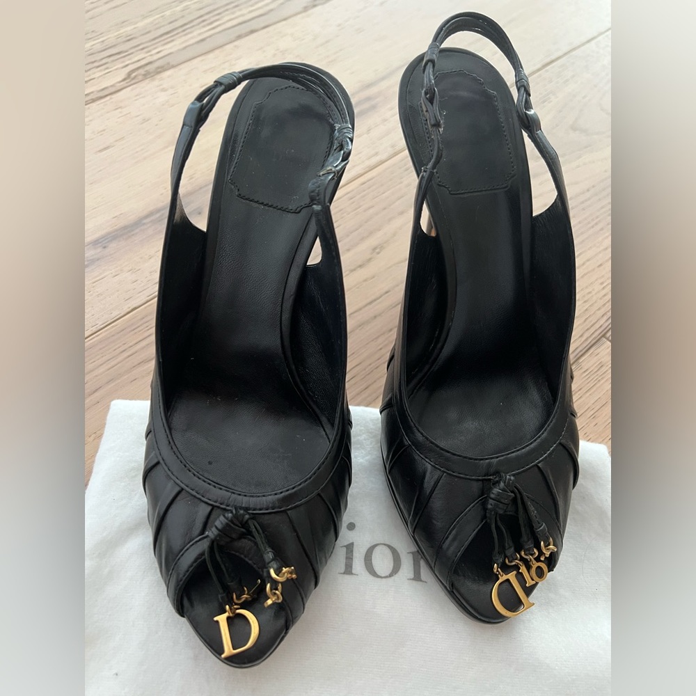 Dior Gipsy Slingback pumps heels sandals Shoes 38.5 8.5